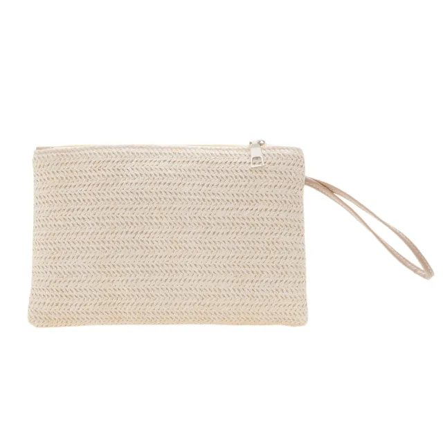 Women's Wheat Straw Mobile Phone Change Clutch Bag White - Shop at LoveMi