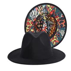Fedora Hat Travel Styles Are Rich In Color Matching - Black Leopard Print - View 1