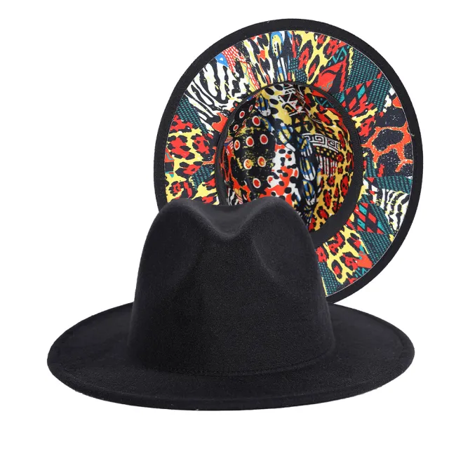 Fedora Hat Travel Styles Are Rich In Color Matching Black Leopard Print - Shop at LoveMi