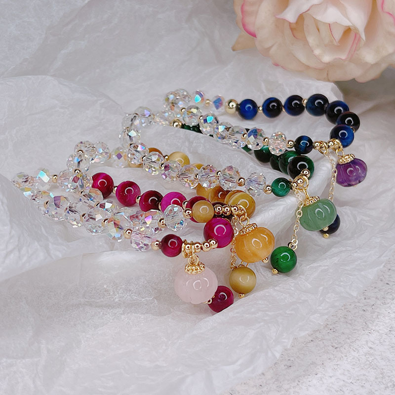 New Single Circle Tiger Eye Stone Bracelet Net Celebrity