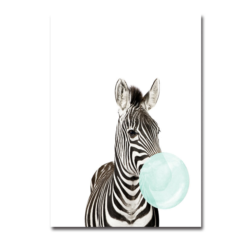 136a0d44 92b3 43cf ba73 a4595b6c89d2 - Living Room Decorative Painting Horse Giraffe Balloon Children's Room Rimless