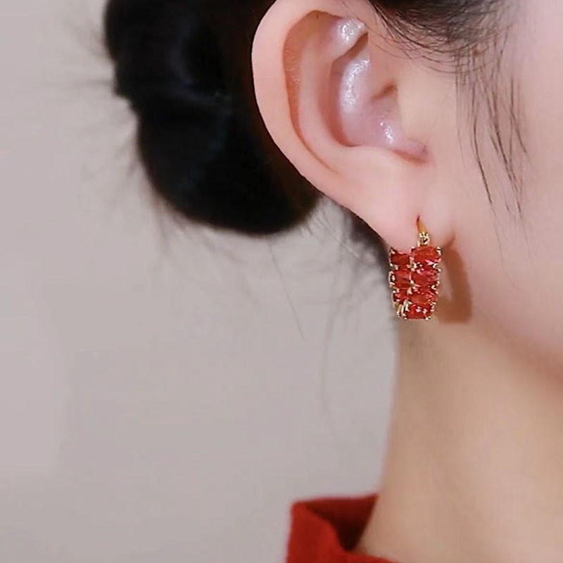 Super Fairy Temperament Red Earrings