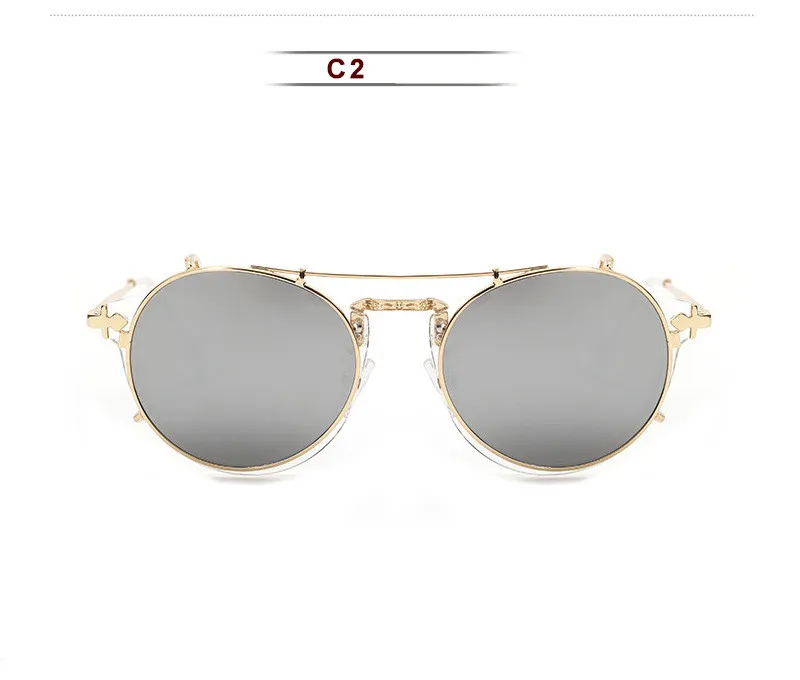 Metal Round Ladies Outdoor Sunglasses Set Mirror - C2