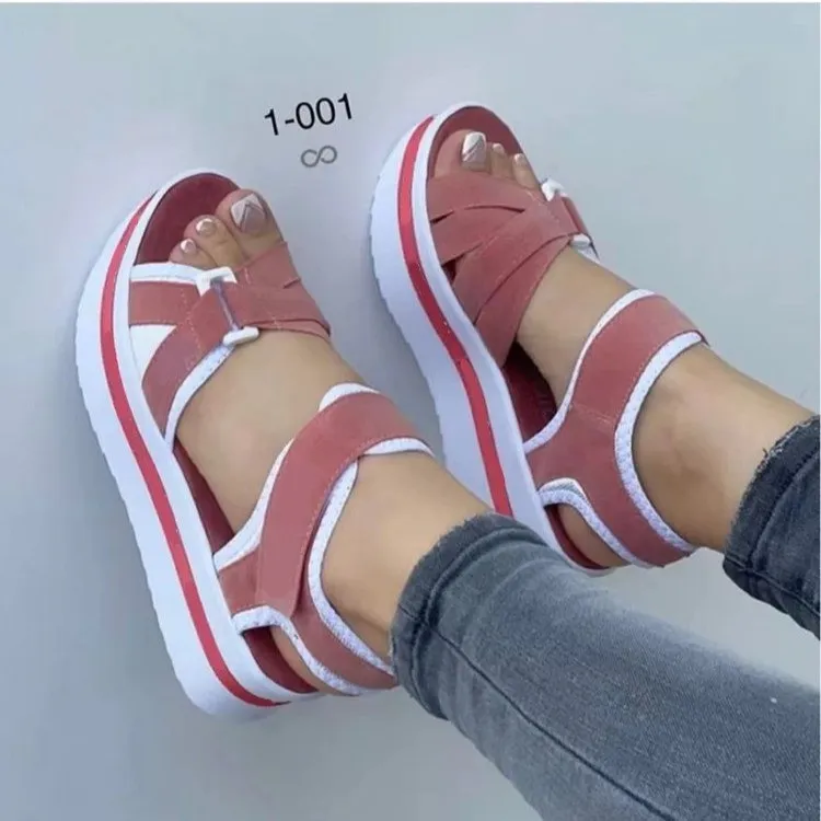 Women's Round Toe Thick Bottomed Flat Bottomed Shoes - Pink