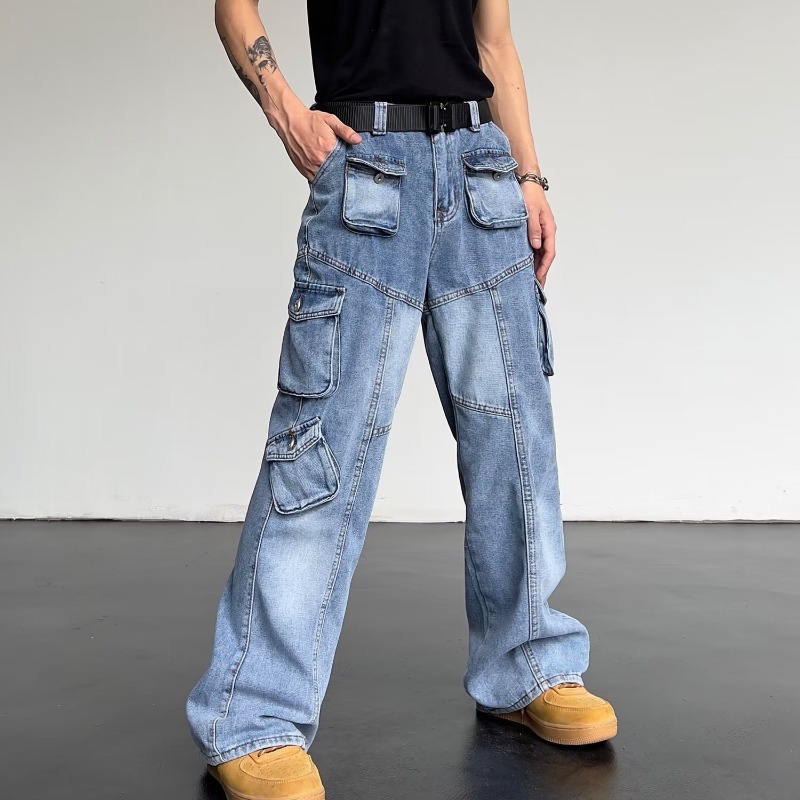 Title 4, Herren Vintage Jeans mit Batikmuster und vielen...