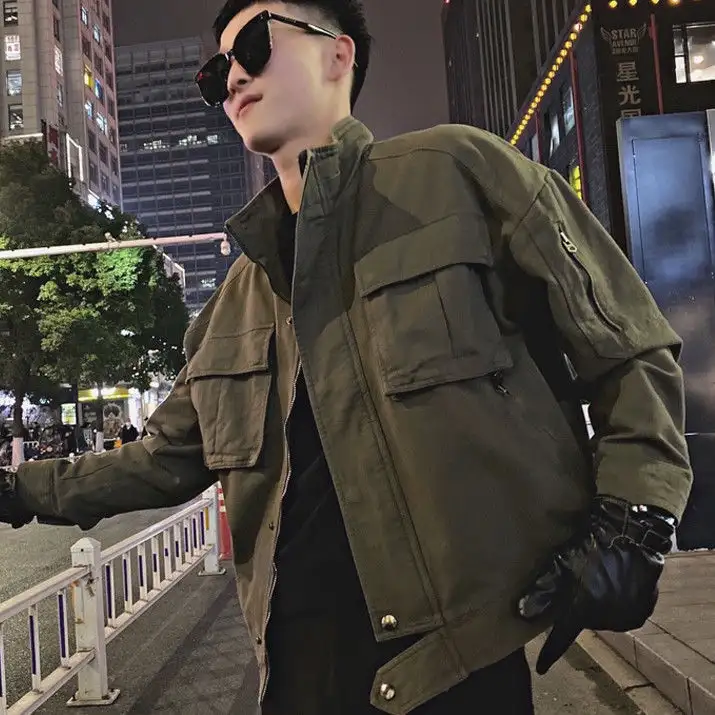 Men's Fashion Ruffian Handsome Loose Style Retro Casual Coat