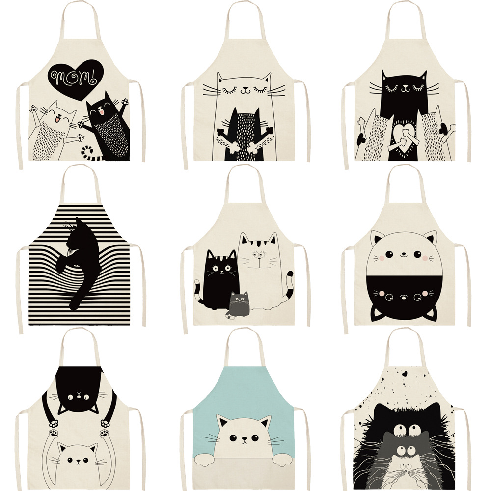 Title 11, Cooking Overalls Black And White Cat Cute Patte...