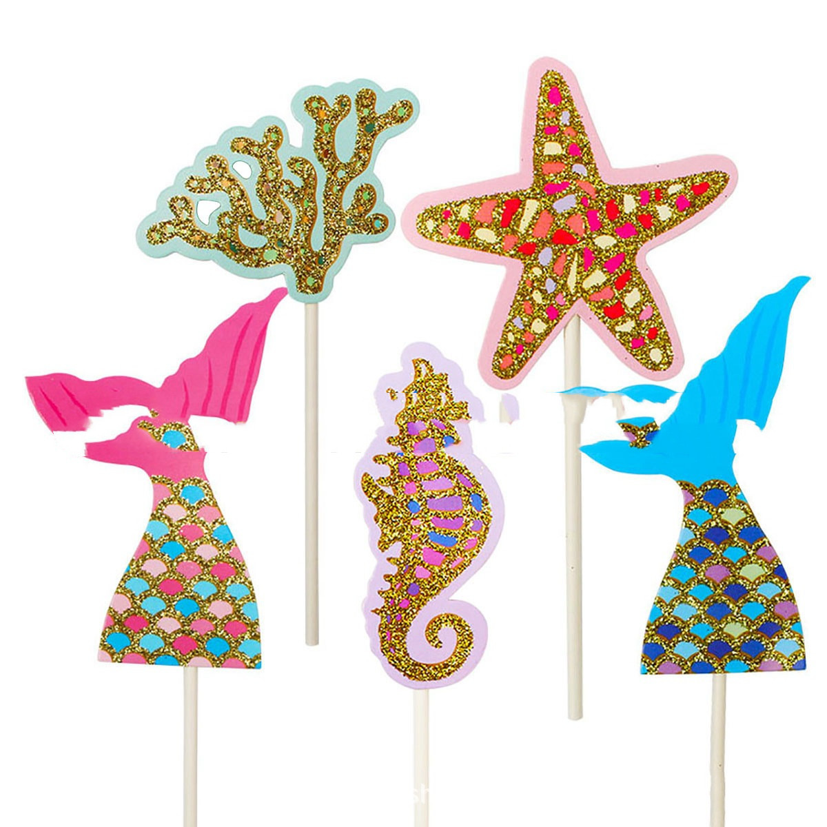 Title 5, Starfish Mermaid HAPPY BIRTHDAY EnglishCake Ins...