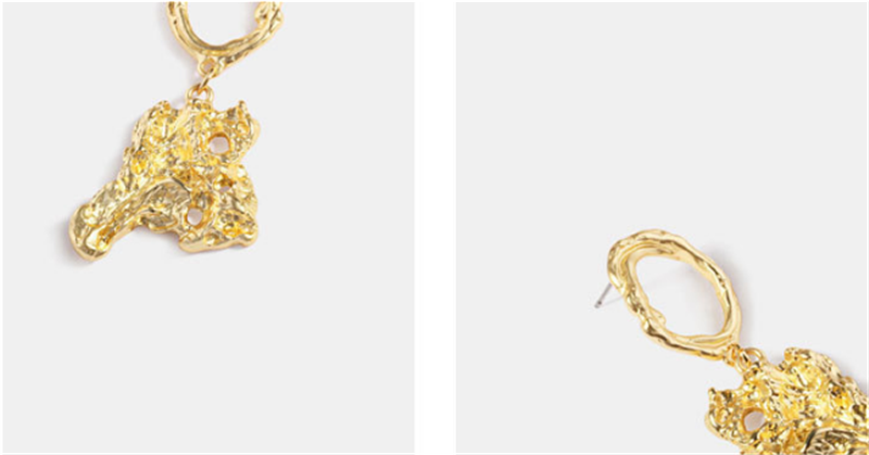Irregular Geometry Metal Alloy Earrings