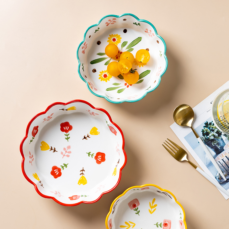 Hand-painted Petal Bowl Simple Household Salad Bowl