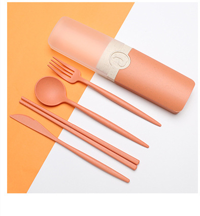 Title 9, Wheat Portable Cutlery Set Knife Fork And Spoon