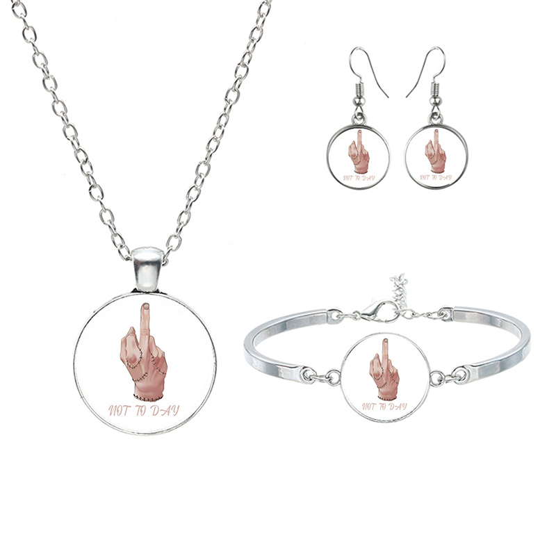 New Wednesday Glass Jewelry Sets For Women Girls Handmade Trendy Necklaces Bracelets Earrings Party Gift — foto 5