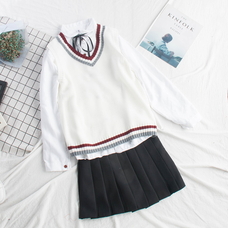 College Style Knitted Vest Women's Vest Sweater Students