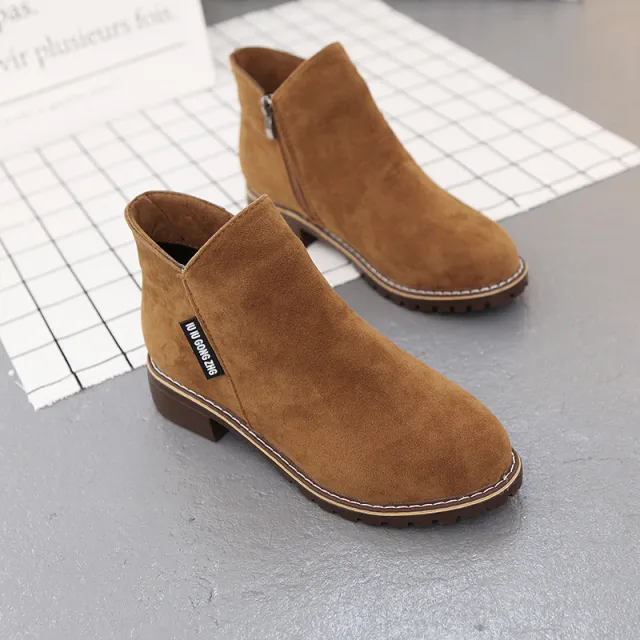 Ankle Boots Fall Winter Frosted Shoes Women Fashion Brown - Shop at LoveMi