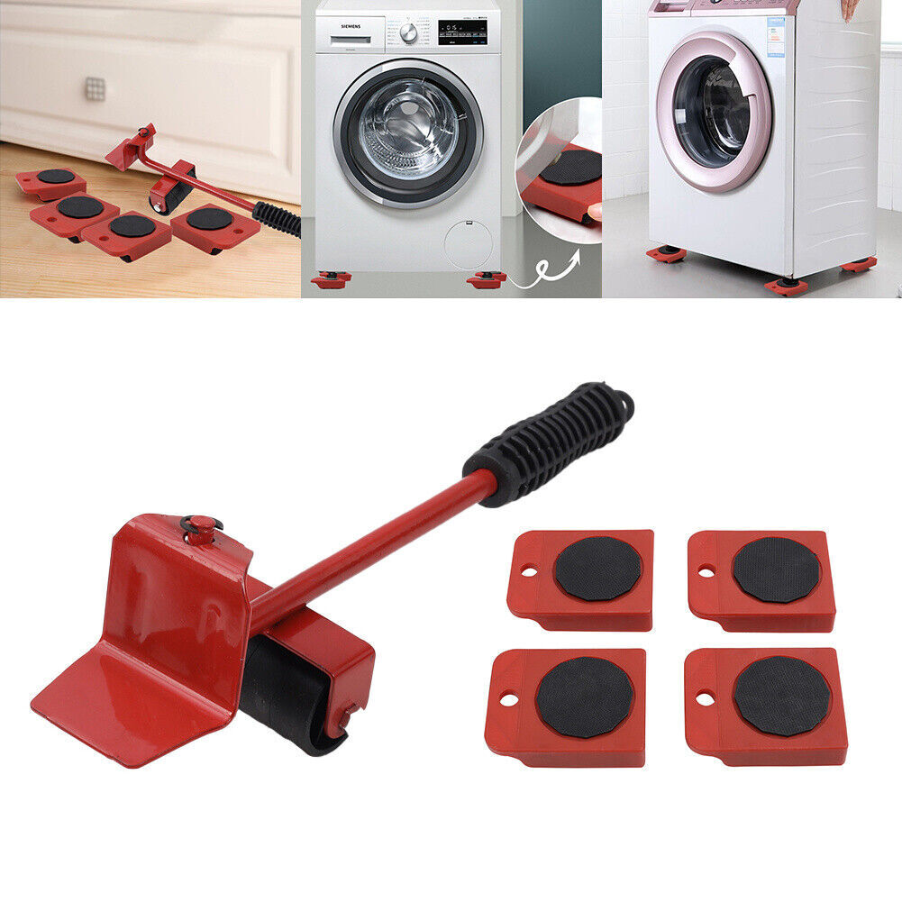 5 PCS Heavy Duty Furniture Shifter Lifter Set Wheel Moving Removal Slider Moving 23