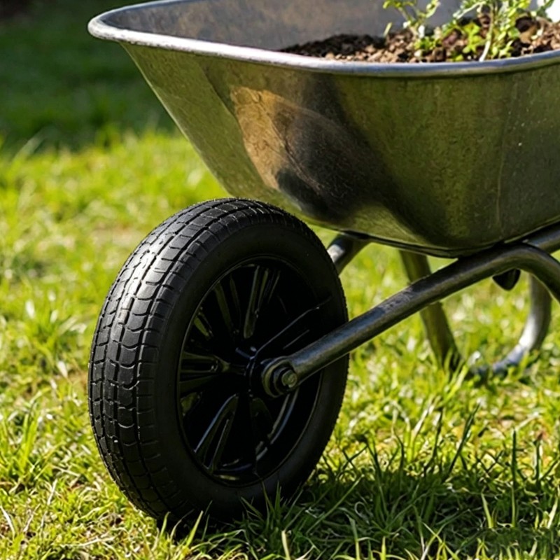Universal 14 Inch Black Wheelbarrow Wheel Heavy Duty Puncture Proof — image 3