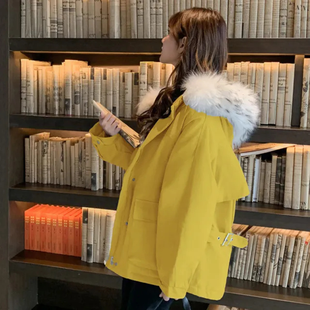 Women Loose Winter Coat Bread Clothes Yellow - Shop at LoveMi
