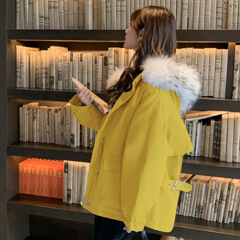 Women Loose Winter Coat Bread Clothes - Yellow