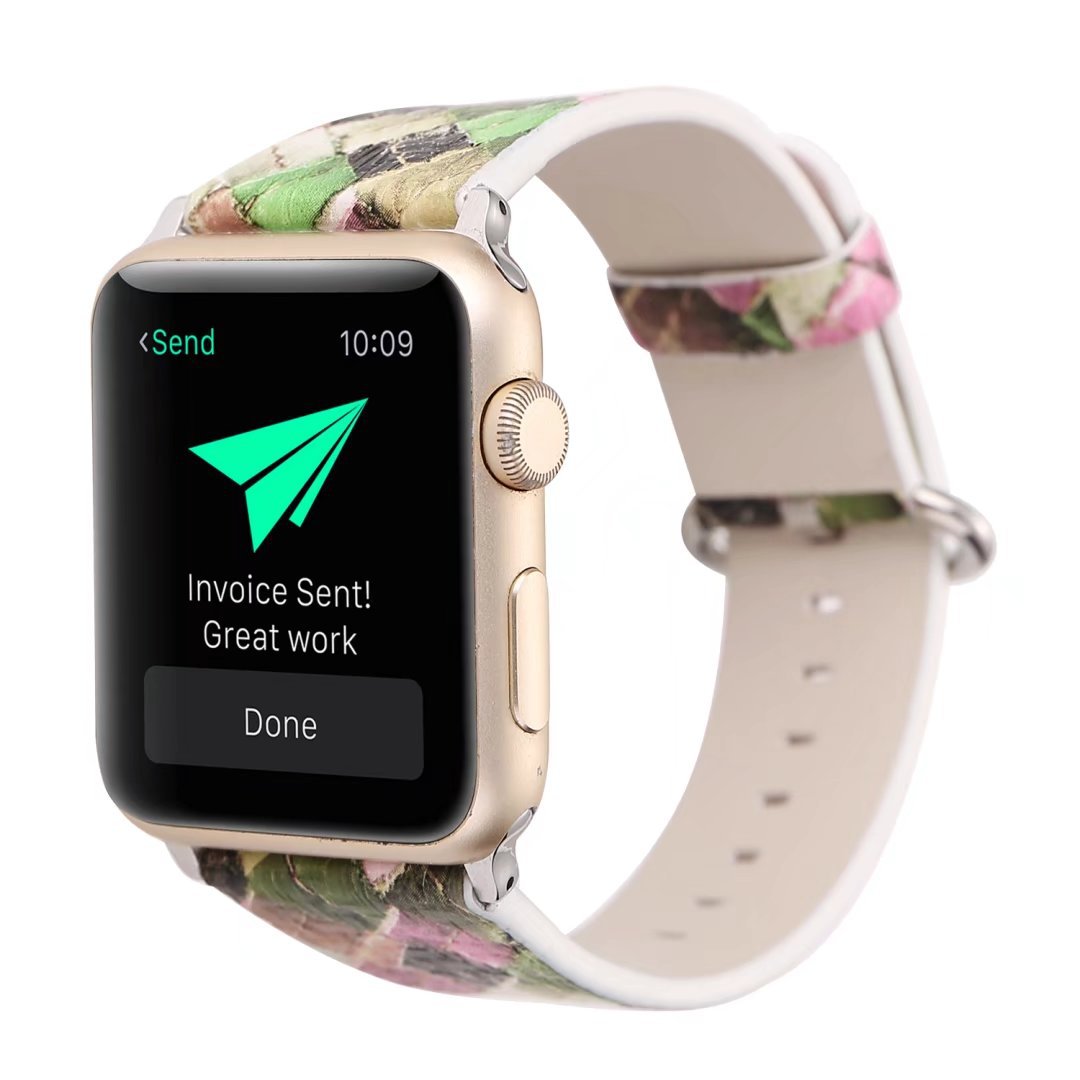 Apple Watch strap showing secure clasp mechanism and connector compatibility