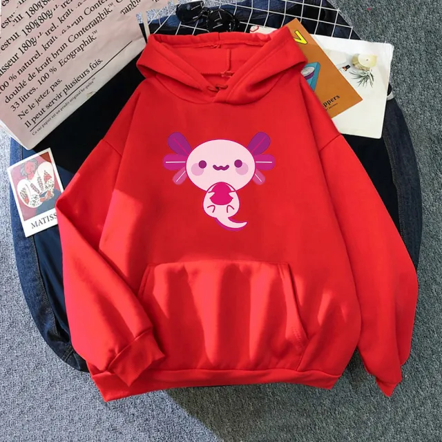 Solid Color Hoodie Print Heat Transfer Fleece Sweater Red - Shop at LoveMi