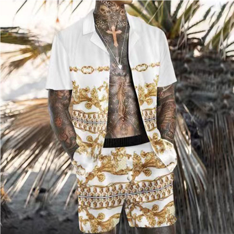 Title 6, Mens Summer Flame Love Pattern Casual Beach Pa...