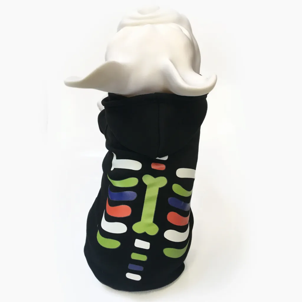 Small And Medium-sized Dog Holiday Dress Coat And Cotton Sweater - Halloween Bones
