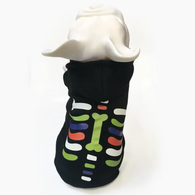 Small And Medium sized Dog Holiday Dress Coat And Cotton Sweater Halloween Bones - Shop at LoveMi