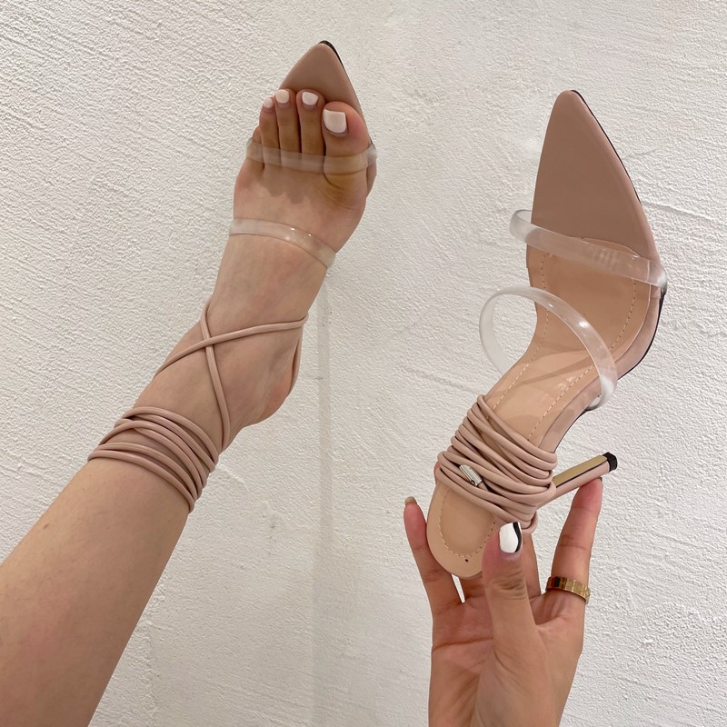 Title 5, Pointed Toe Roman Sandals High Heel Women Shoes