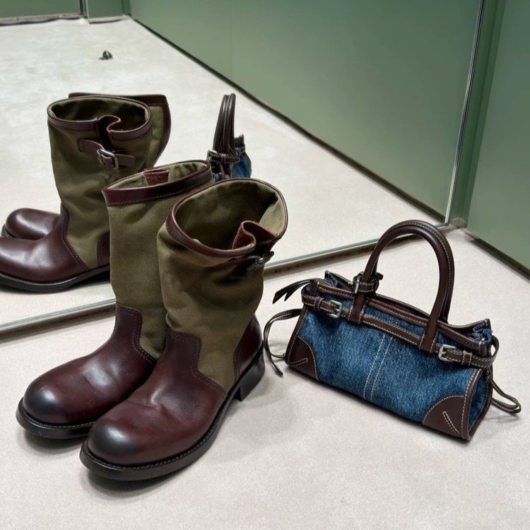 Faux Leather Mid-Heel Boots, picture 2 of 4