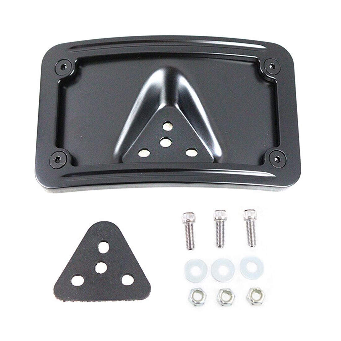 License Plate Bracket Curved Laydown Style Black Fits
