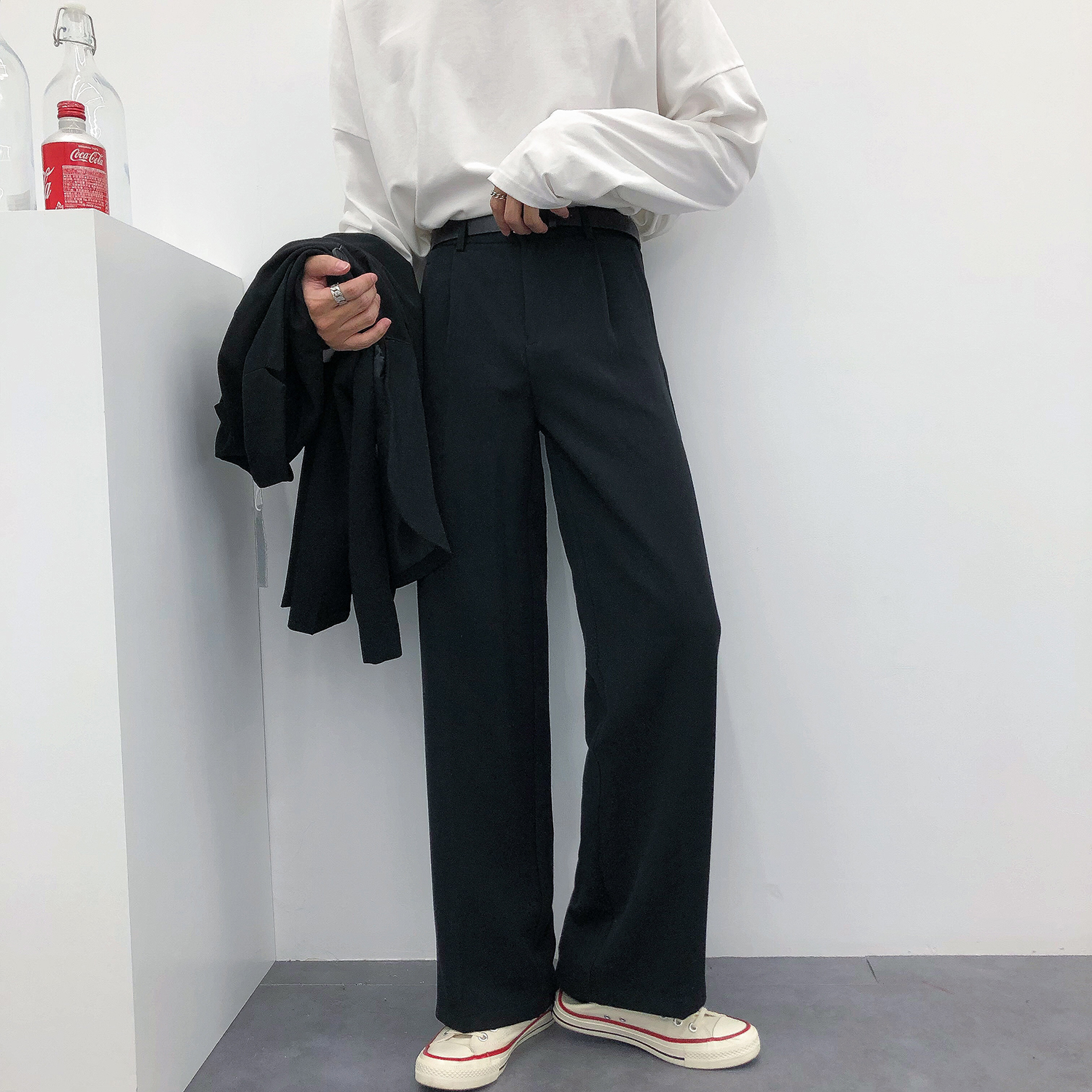 Title 2, Mens Loose Suit Pants Straight Tube Casual. Co...