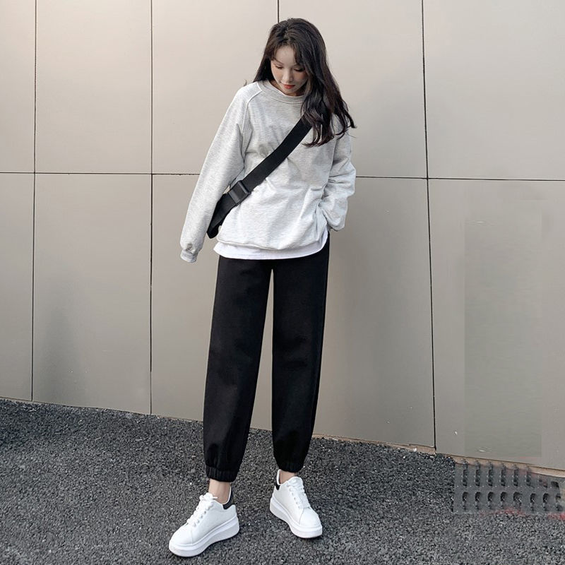 Title 9, Gray Casual Pants Female Student Autumn And Winter