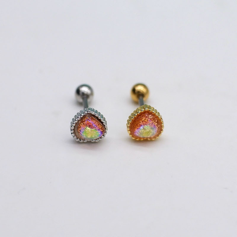 Women's Titanium Steel Colorful Love Earrings