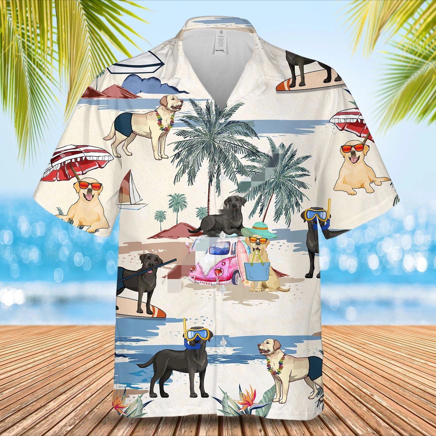 Title 3, Mens 3D Digital Dog Print Top Casual Shirt, co...