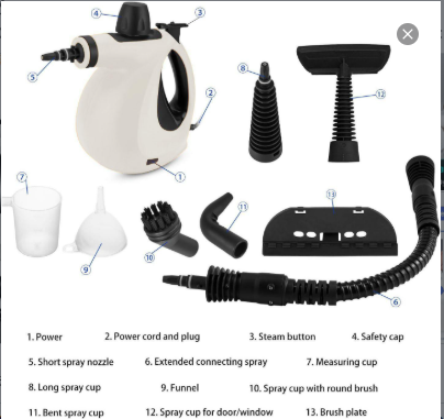 High Pressure Steam Cleaning Machine With 12 Cleaning Accessories And Detachable Brush Head And Nozzle thumbnail 4