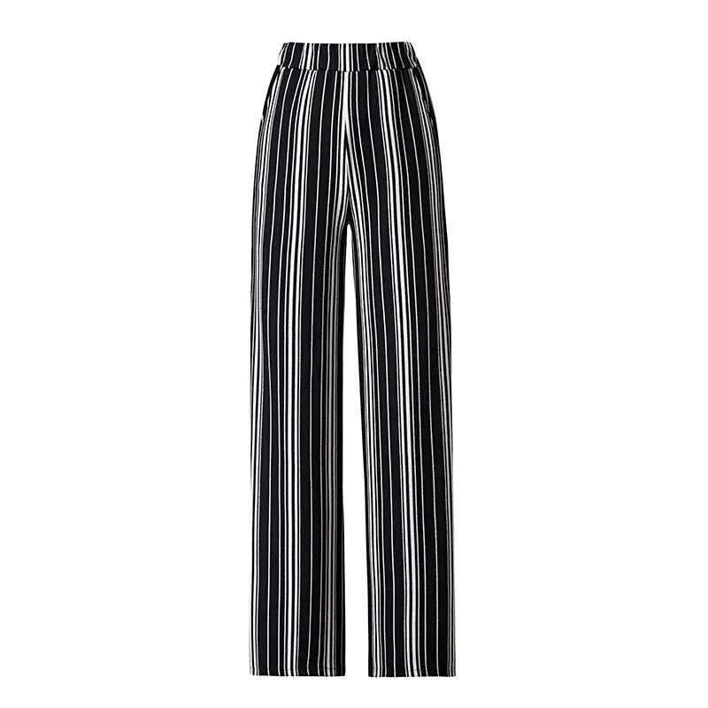 Women's Fashion Casual Vertical Striped Wide Leg Trousers