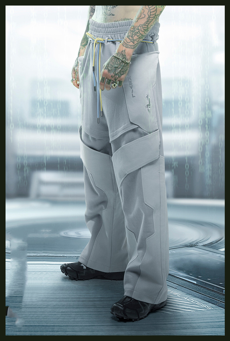 Punk Street Casual Loose Spliced Deconstructed Pants