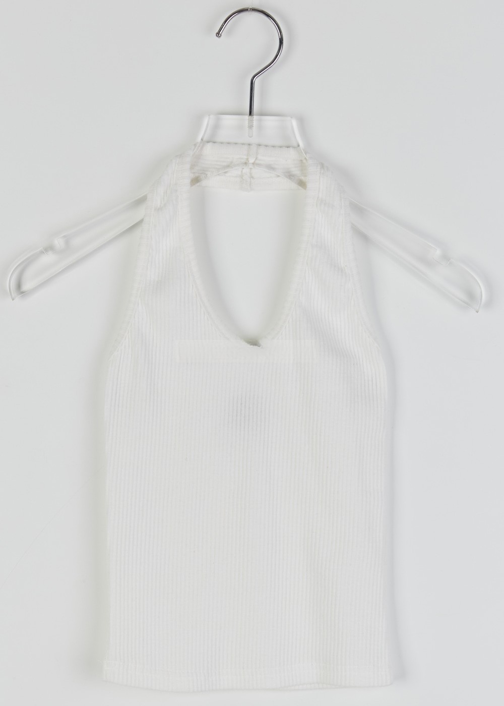 Short Slim Thread Suspender Tank Top White - Shop at LoveMi