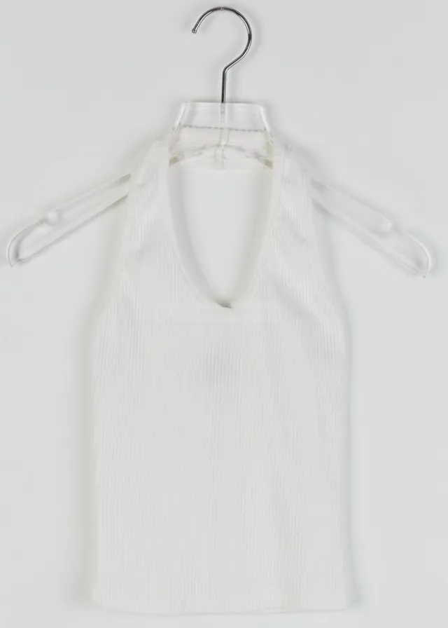 Short Slim Thread Suspender Tank Top White - Shop at LoveMi