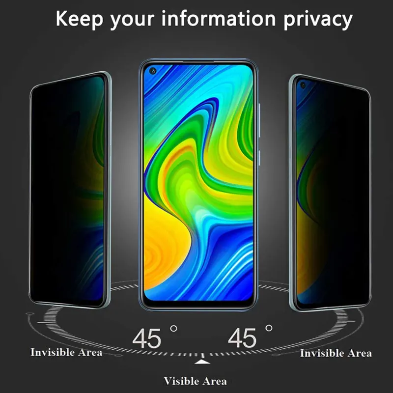 Anti Spy Screen Protector Tempered Glass for Note 10