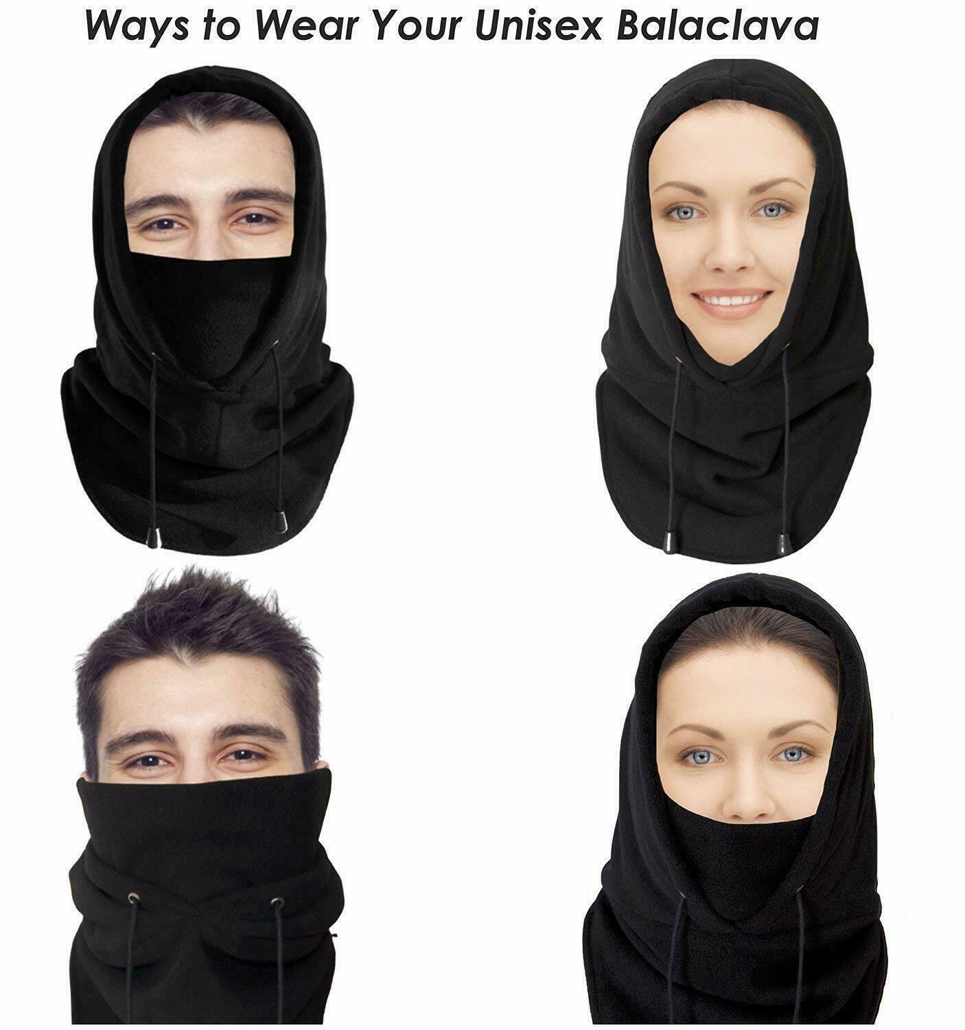 Mens Winter Thermal Fleece Balaclava Hat Motorcycle Neck Warmer Hood Face — image 9