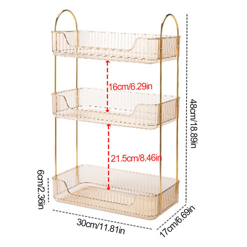 Cosmetic Makeup Holder 3 Tier Storage Shelf Countertop Organizer Perfume Stand