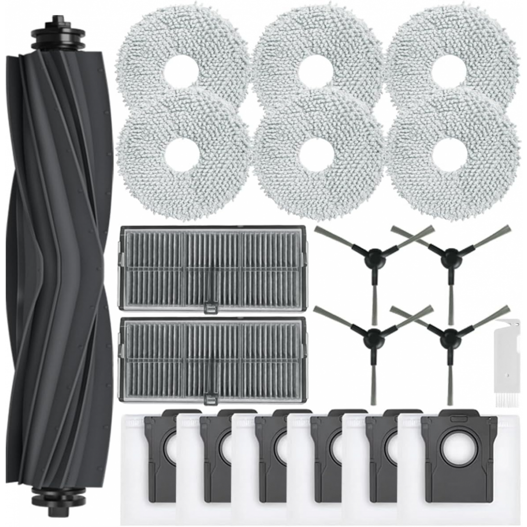 Accessory Kit For Dreame L10s Pro X30 Ultra Heat - 1x Main Brush, 6x Dust Bags, 6x Mop Pads, 2x Filters, 4x Side Brushes