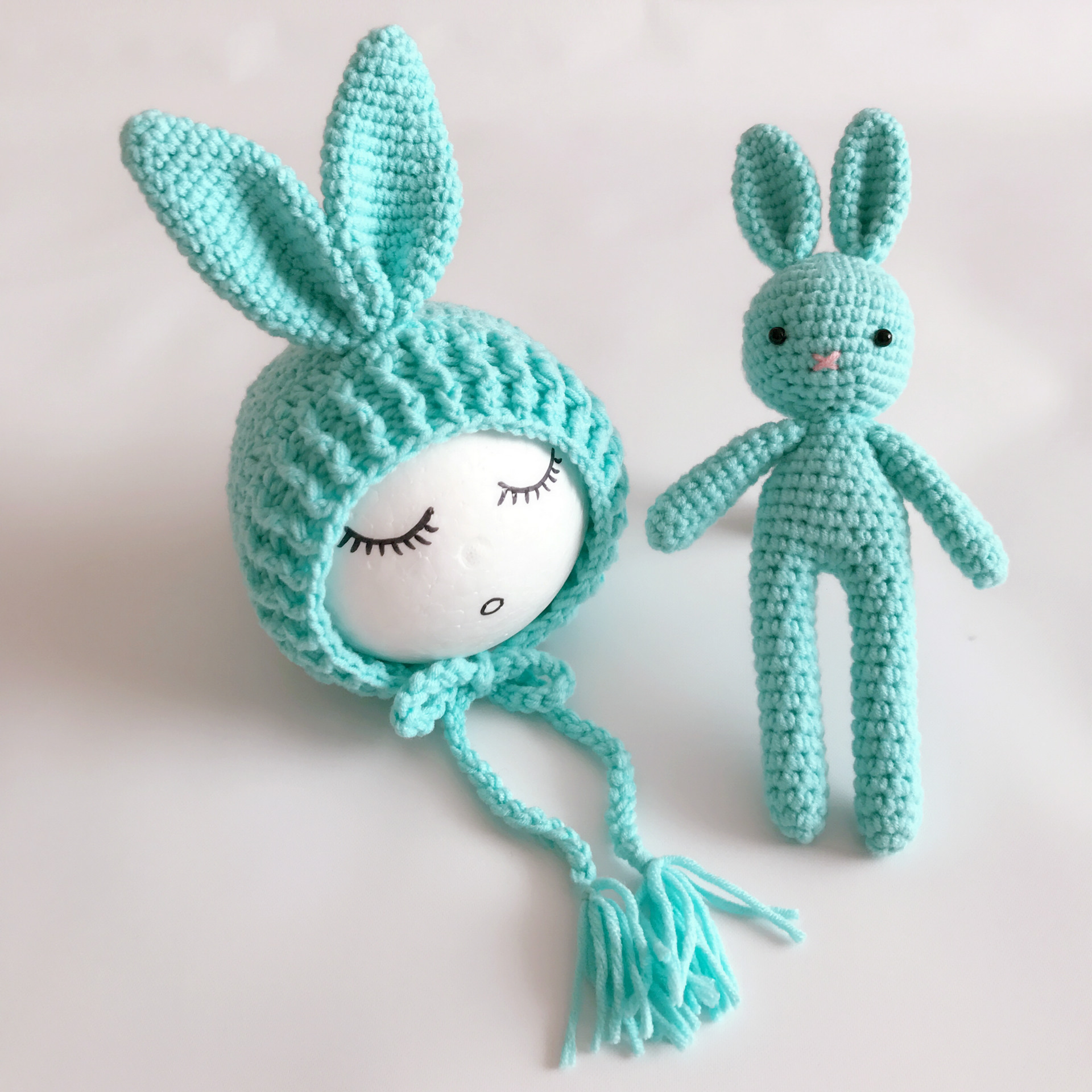 Title 3, Photography Clothing Newborn Handmade Wool Bunn...