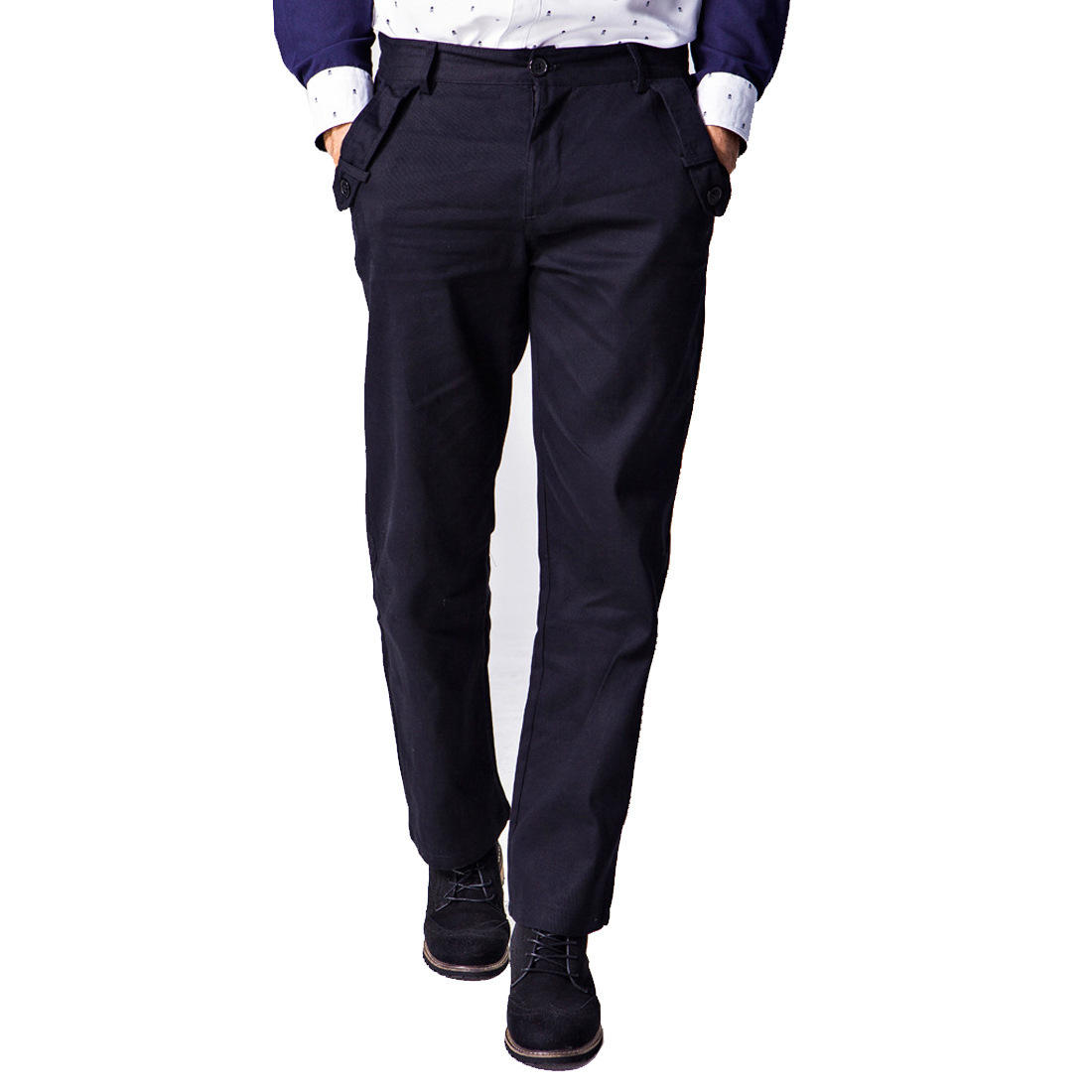 Title 4, Pantaloni casual slim in cotone da uomo nuovi b...