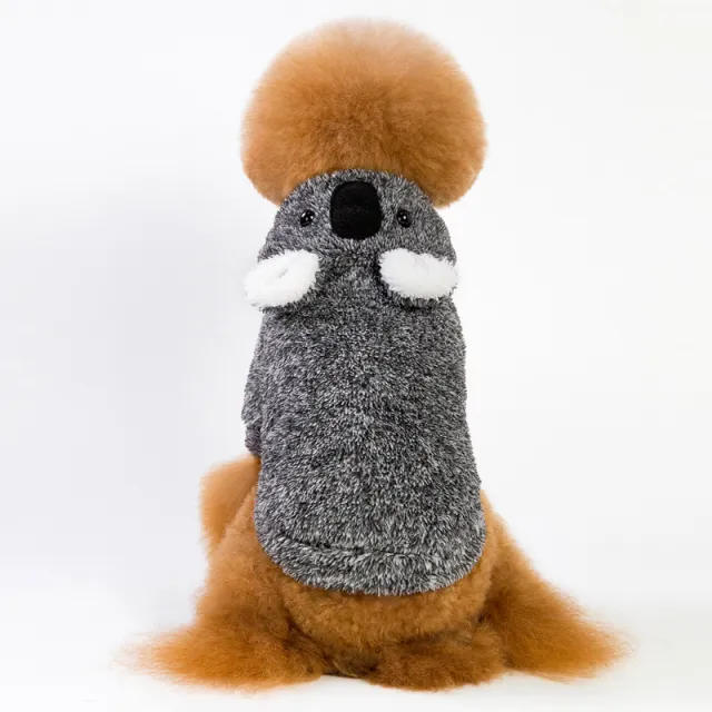 Pet Coral Fleece Thickening Sloth Bear Shaped Dog Clothes Black - Shop at LoveMi
