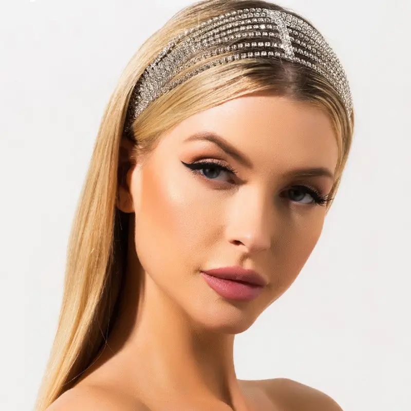 Style Princess Elastic Multi Layered Rhinestone Hair
