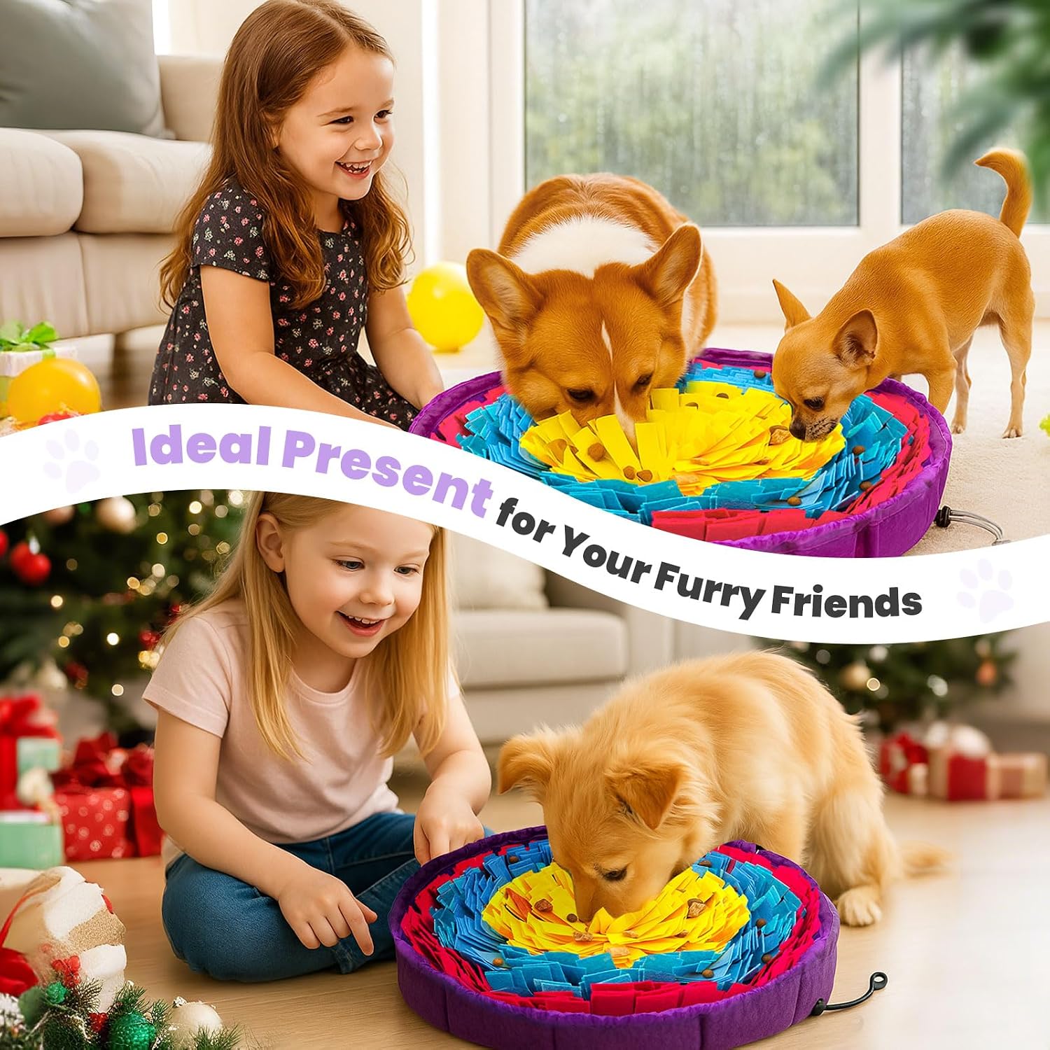 19-Inch Snuffle Mat For Dogs & Cats, Adjustable Slow Feeder And Interactive Foraging Puzzle Toy For Mental Stimulation 2