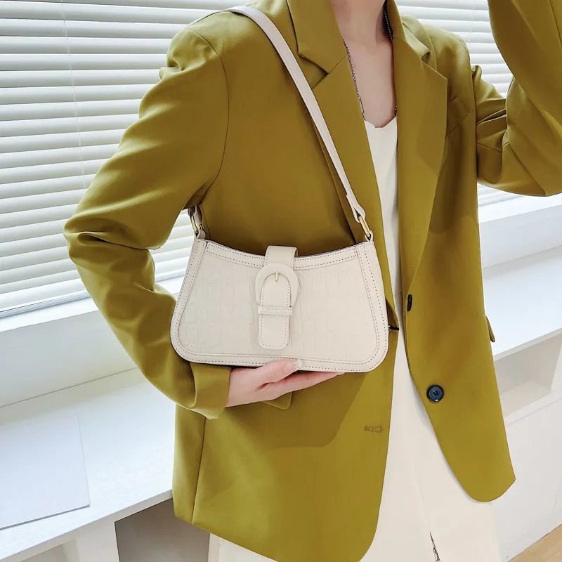Versatile High-quality Texture Niche Messenger Shoulder Bag - White