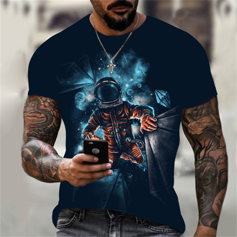 Title 5, Casual heren T-shirt met ronde hals, digitale p...